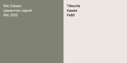RAL 7033 Цементно-серый vs F480 Камея