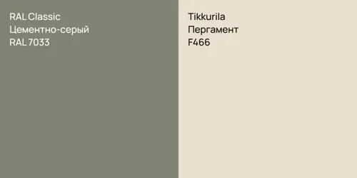 RAL 7033 Цементно-серый vs F466 Пергамент