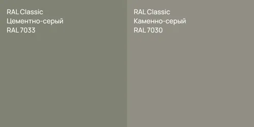RAL 7033 Цементно-серый vs RAL 7030 Каменно-серый