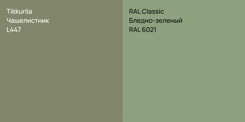 L447 Чашелистник vs RAL 6021 Бледно-зеленый