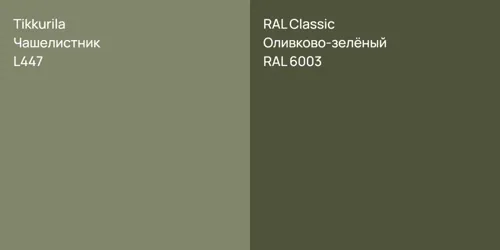 L447 Чашелистник vs RAL 6003 Оливково-зелёный