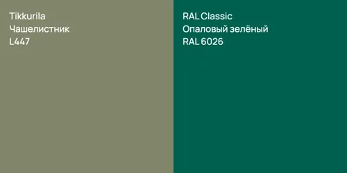 L447 Чашелистник vs RAL 6026 Опаловый зелёный