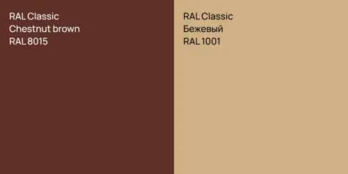 RAL 8015  Chestnut brown vs RAL 1001 Бежевый
