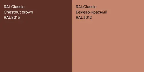 RAL 8015  Chestnut brown vs RAL 3012 Бежево-красный