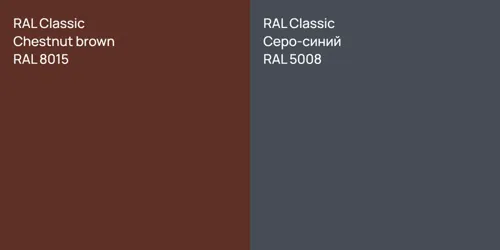 RAL 8015  Chestnut brown vs RAL 5008 Серо-синий