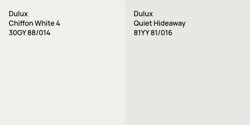 30GY 88/014 Chiffon White 4 vs 81YY 81/016 Quiet Hideaway