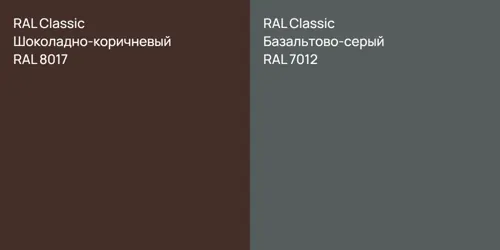 RAL 8017 Шоколадно-коричневый vs RAL 7012 Базальтово-серый