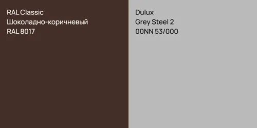 RAL 8017 Шоколадно-коричневый vs 00NN 53/000 Grey Steel 2