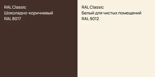 RAL 8017 Шоколадно-коричневый vs RAL 9012 Белый для чистых помещений