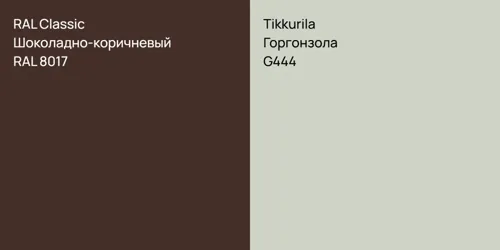 RAL 8017 Шоколадно-коричневый vs G444 Горгонзола