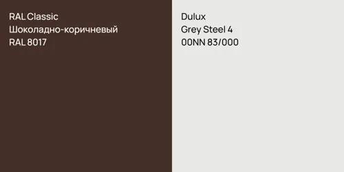RAL 8017 Шоколадно-коричневый vs 00NN 83/000 Grey Steel 4