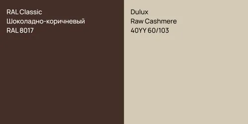 RAL 8017 Шоколадно-коричневый vs 40YY 60/103 Raw Cashmere