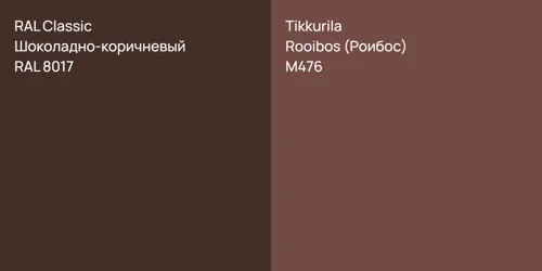 RAL 8017 Шоколадно-коричневый vs M476 Rooibos (Роибос)
