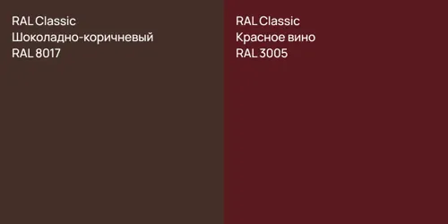 RAL 8017 Шоколадно-коричневый vs RAL 3005 Красное вино
