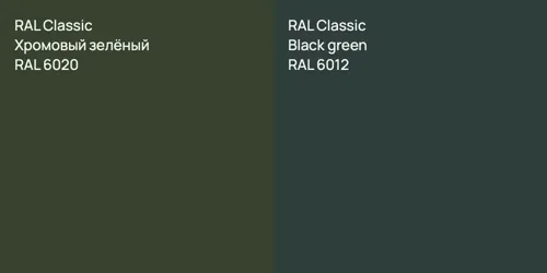 RAL 6020 Хромовый зелёный vs RAL 6012  Black green