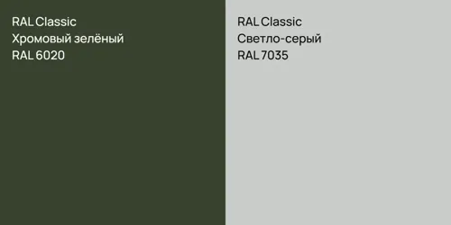 RAL 6020 Хромовый зелёный vs RAL 7035 Светло-серый