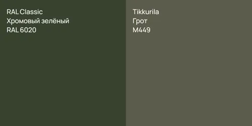 RAL 6020 Хромовый зелёный vs M449 Грот