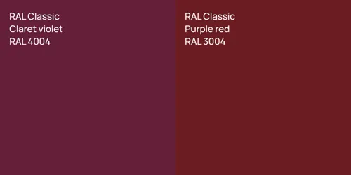 RAL 4004  Claret violet vs RAL 3004  Purple red