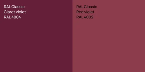 RAL 4004  Claret violet vs RAL 4002  Red violet