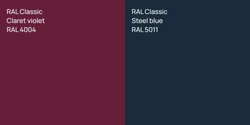 RAL 4004  Claret violet vs RAL 5011  Steel blue