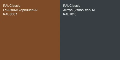 RAL 8003 Глиняный коричневый vs RAL 7016 Антрацитово-серый
