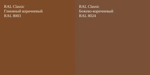 RAL 8003 Глиняный коричневый vs RAL 8024 Бежево-коричневый