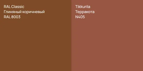 RAL 8003 Глиняный коричневый vs N405 Терракота