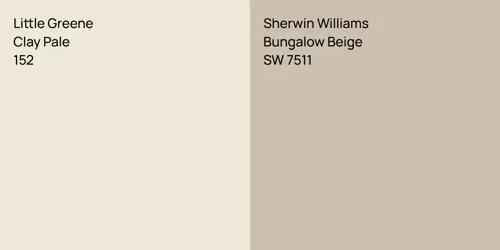 152 Clay Pale vs SW 7511 Bungalow Beige