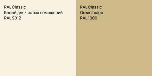 RAL 9012 Белый для чистых помещений vs RAL 1000  Green beige