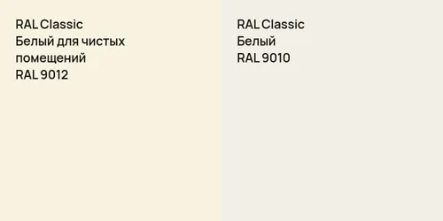 RAL 9012 Белый для чистых помещений vs RAL 9010 Белый