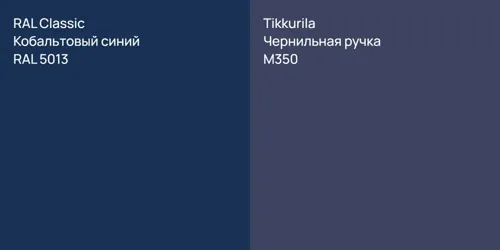 RAL 5013 Кобальтовый синий vs M350 Чернильная ручка