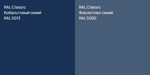 RAL 5013 Кобальтовый синий vs RAL 5000 Фиолетово-синий