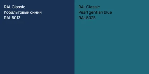 RAL 5013 Кобальтовый синий vs RAL 5025  Pearl gentian blue