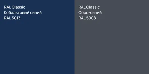 RAL 5013 Кобальтовый синий vs RAL 5008 Серо-синий