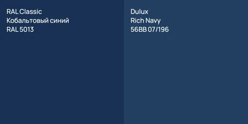 RAL 5013 Кобальтовый синий vs 56BB 07/196 Rich Navy