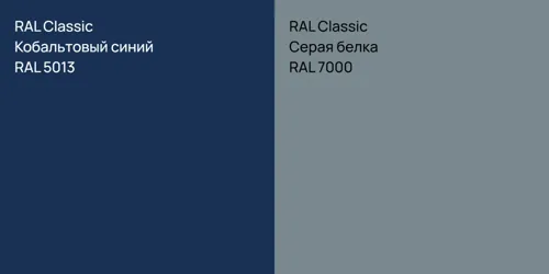 RAL 5013 Кобальтовый синий vs RAL 7000 Серая белка