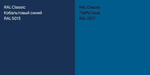 RAL 5013 Кобальтовый синий vs RAL 5017  Traffic blue