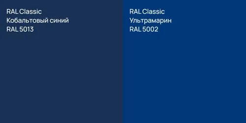 RAL 5013 Кобальтовый синий vs RAL 5002 Ультрамарин