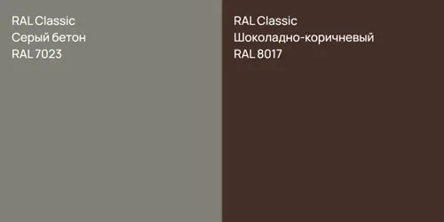 RAL 7023 Серый бетон vs RAL 8017 Шоколадно-коричневый