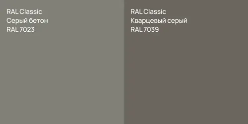 RAL 7023 Серый бетон vs RAL 7039 Кварцевый серый