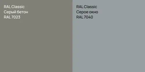 RAL 7023 Серый бетон vs RAL 7040 Серое окно