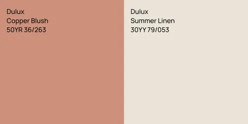 50YR 36/263 Copper Blush vs 30YY 79/053 Summer Linen
