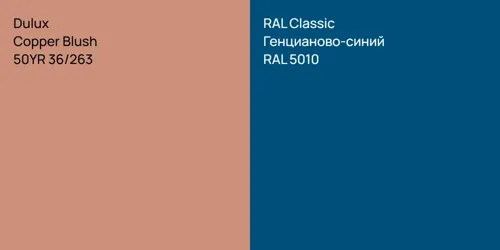 50YR 36/263 Copper Blush vs RAL 5010 Генцианово-синий