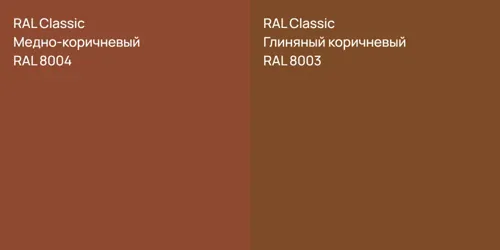 RAL 8004 Медно-коричневый vs RAL 8003 Глиняный коричневый