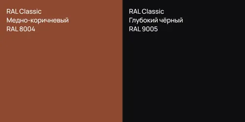RAL 8004 Медно-коричневый vs RAL 9005 Глубокий чёрный