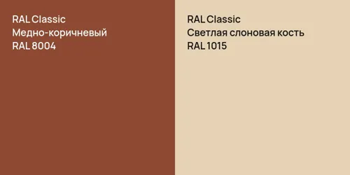 RAL 8004 Медно-коричневый vs RAL 1015 Светлая слоновая кость