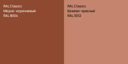 RAL 8004 Медно-коричневый vs RAL 3012 Бежево-красный