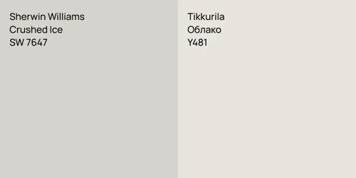 SW 7647 Crushed Ice vs Y481 Облако