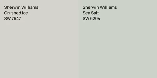 SW 7647 Crushed Ice vs SW 6204 Sea Salt