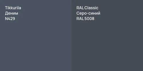 N429 Деним vs RAL 5008 Серо-синий